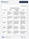 Disciplinary Outcome Matrix - Guide for Making the Right Decision