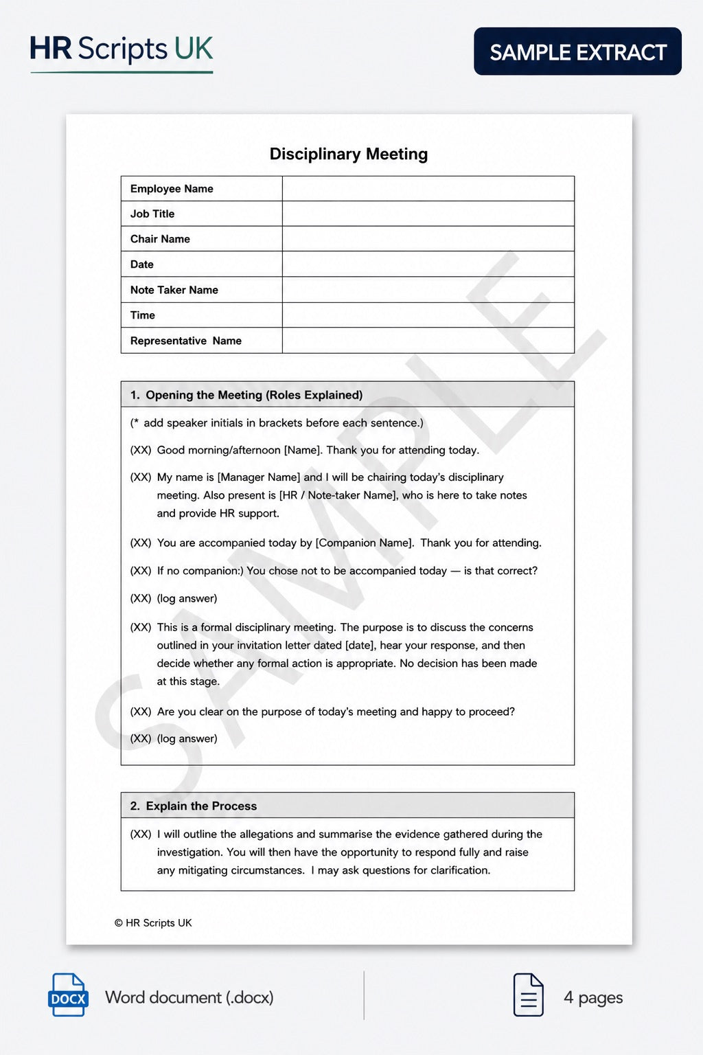 Disciplinary Hearing Script - What to Say & How to Run the Meeting