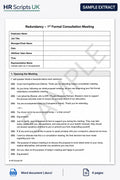 Redundancy Consultation Script - First Formal Meeting