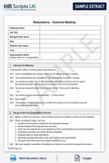 Redundancy Outcome Meeting Script